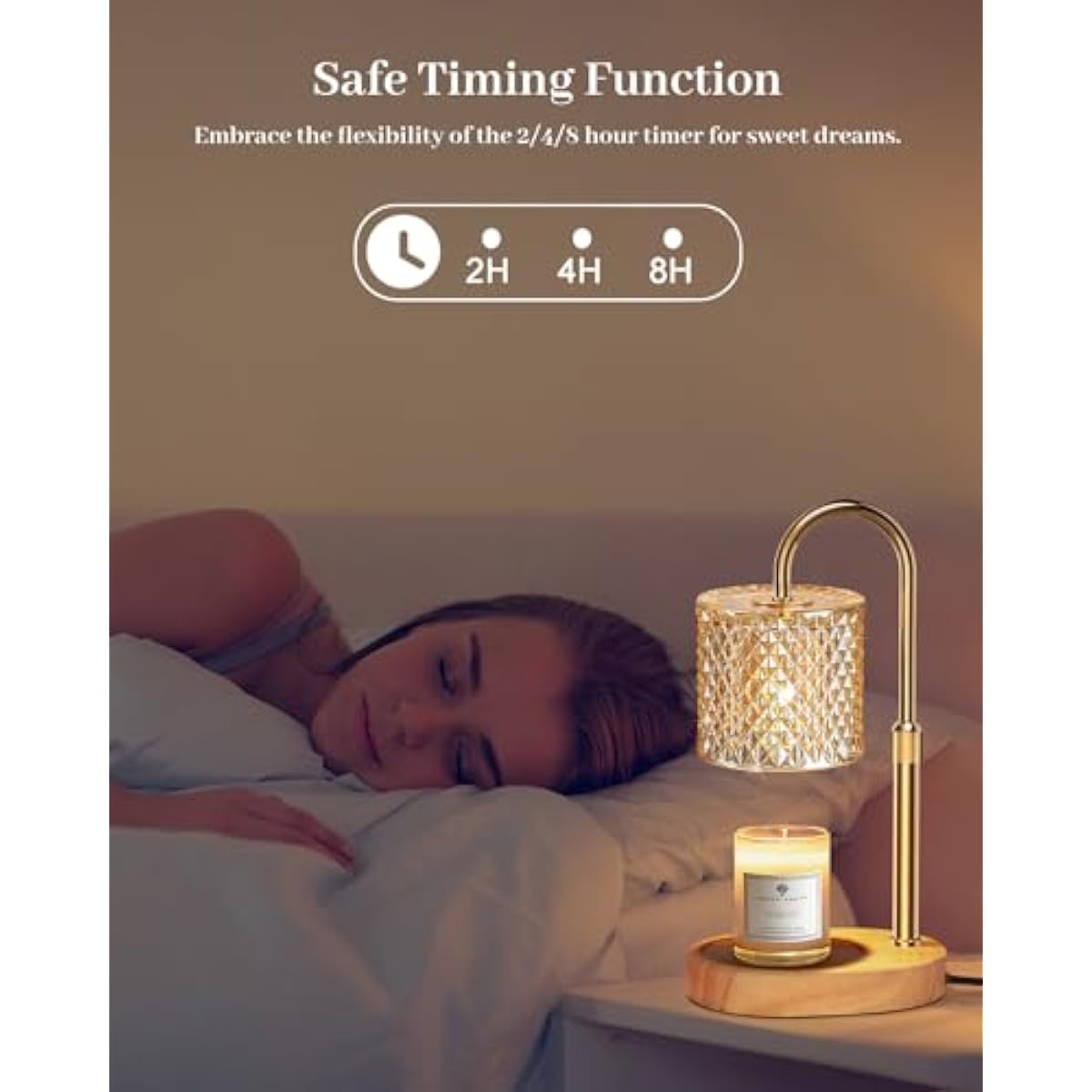 Candle Warmer Lamp with Timer Dimmer Adjustable Height for New Home Decor, Birthday Gifts for Women,Candle Warmer for Women Mom Christmas Mother's Day Gfit