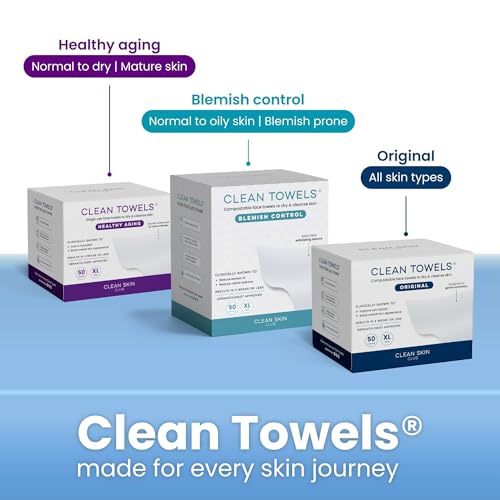 Clean Skin Club Clean Towels XL®, Travel Pack 100% USDA Biobased Disposable Face Towel, Eczema Association Accepted,Dry Wipes, TSA-Approved Travel Essential, 3 Packs, 30 ct Total