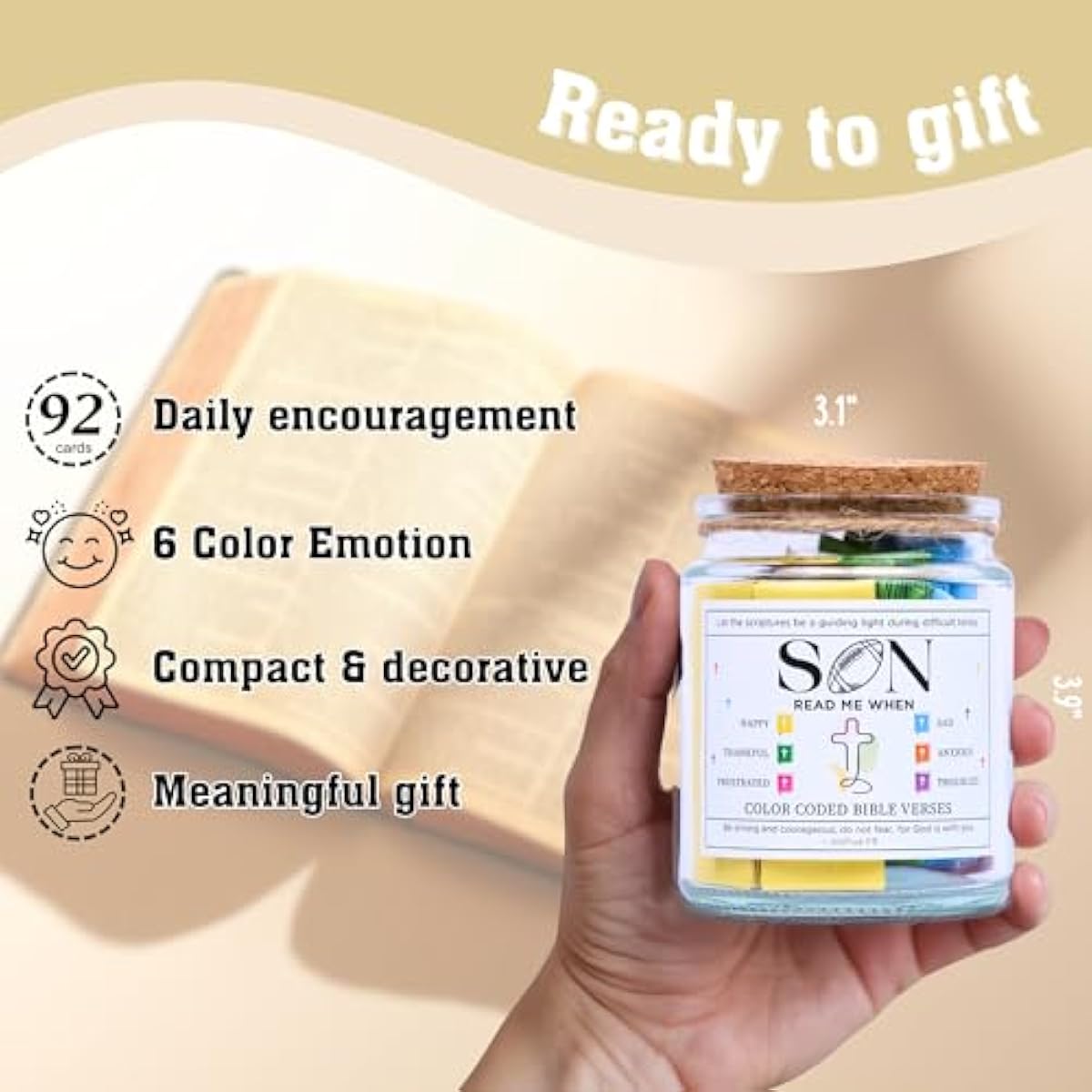 Teen Boy Easter Basket Stuffers, Christian Easter Gift for Young Men or Teen Boys, Bible Verses Jar for Strength, Wisdom & Encouragement | Faith-Based Spiritual Jar | Thoughtful Graduation