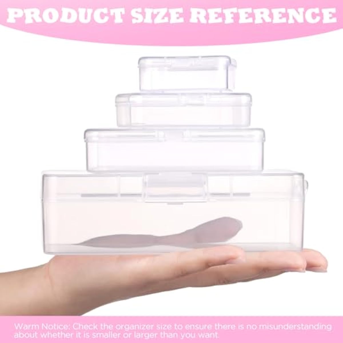 Funtopia Bead Organizers and Storage, 56 Pcs Small Plastic Containers with Lids and 3-Tier Stackable Storage Box, Mini Clear Organizers for Jewelry Toys Craft Storage (4 Sizes)