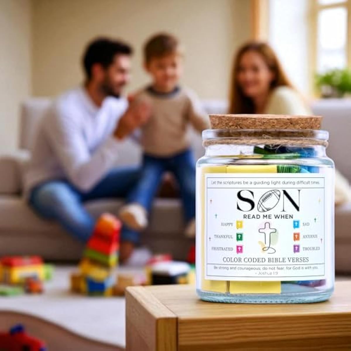 Teen Boy Easter Basket Stuffers, Christian Easter Gift for Young Men or Teen Boys, Bible Verses Jar for Strength, Wisdom & Encouragement | Faith-Based Spiritual Jar | Thoughtful Graduation