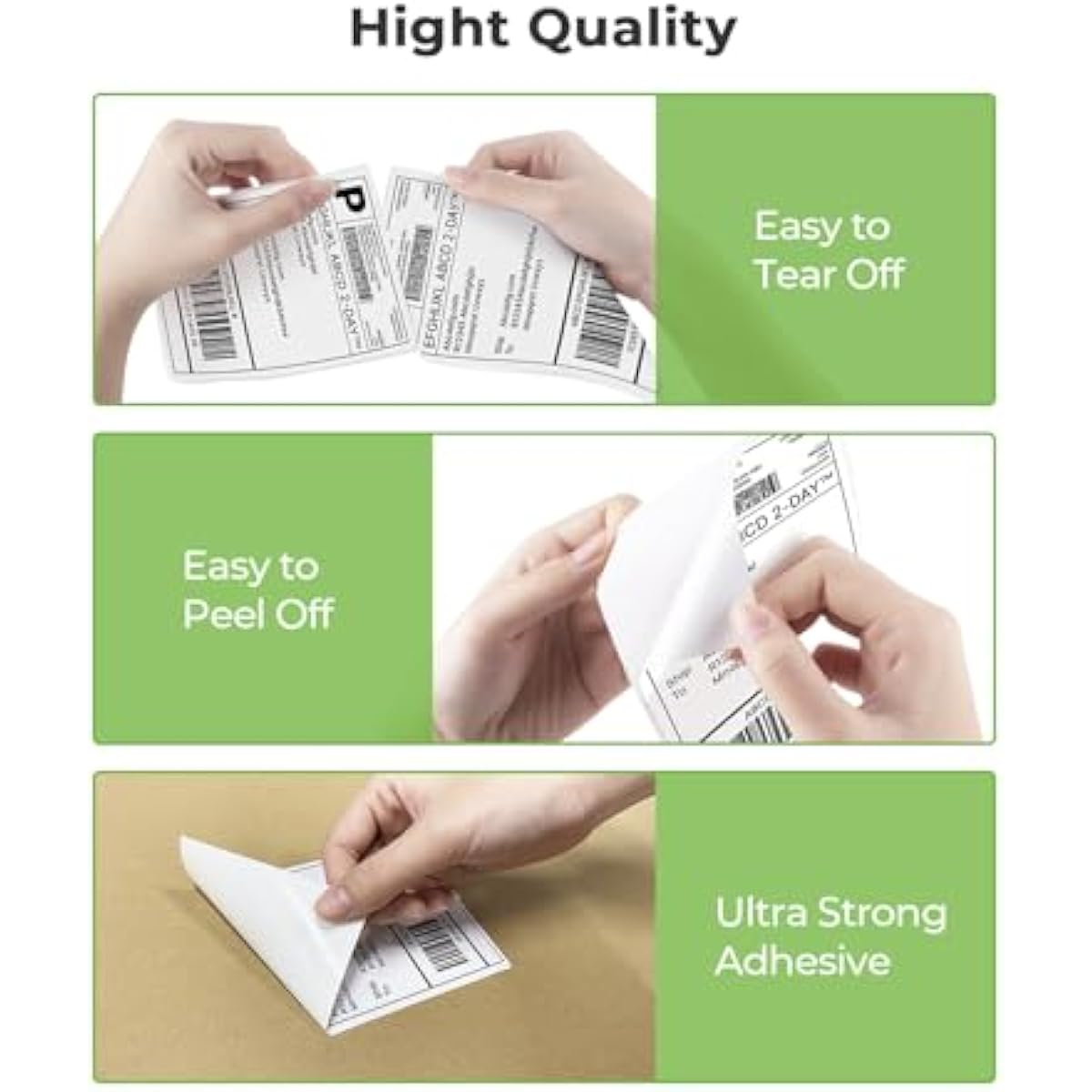 Nelko Genuine 4x6 Direct Thermal Shipping Label (Pack of 500 Fan-Fold Labels), 4x6 Thermal Labels for Nelko PL70E Shipping Label Printer, Perforated and Strong Adhesive, Commercial Grade