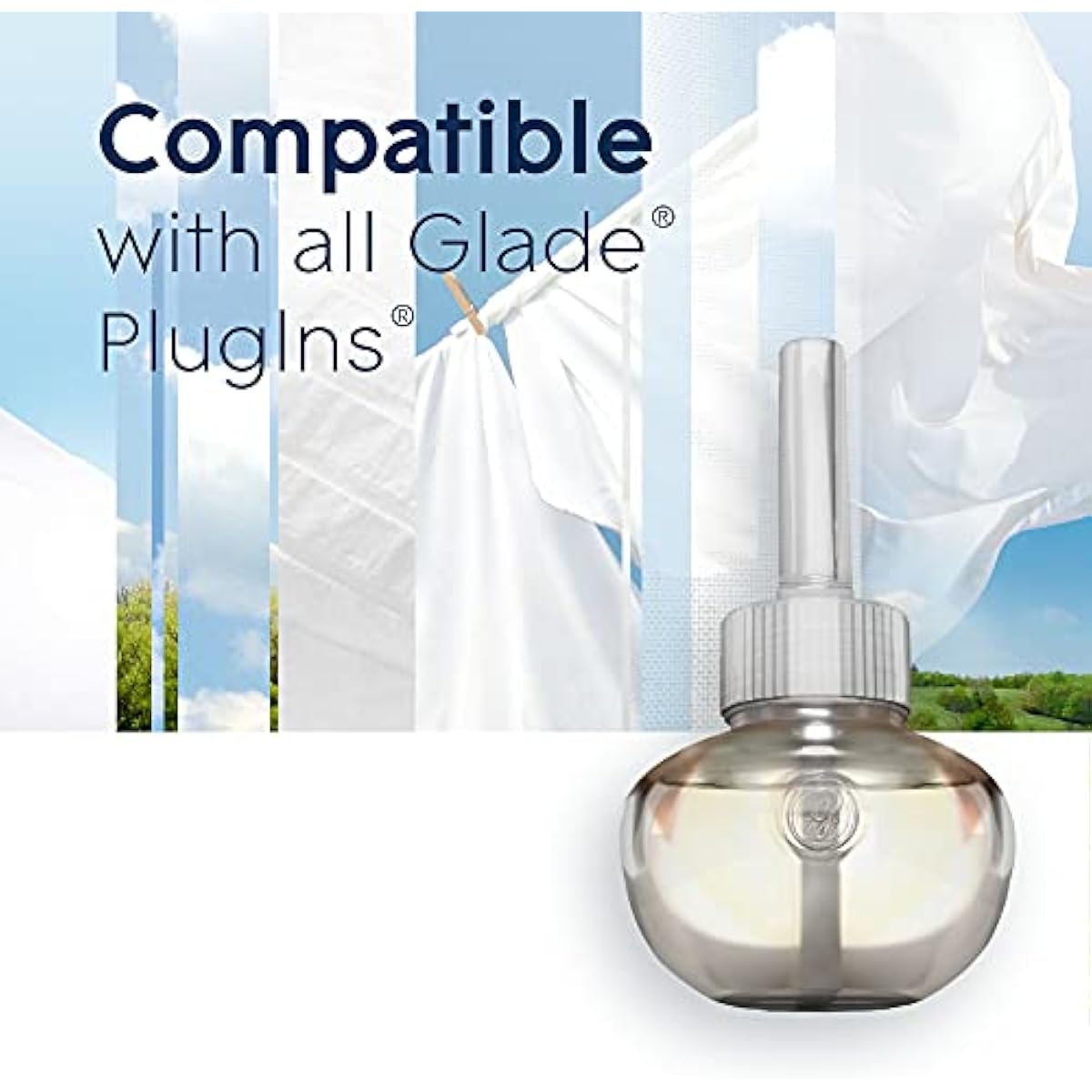 Glade PlugIns Refills Air Freshener, Scented and Essential Oils for Home and Bathroom, Clean Linen, 6.7 Fl Oz, 10 Count