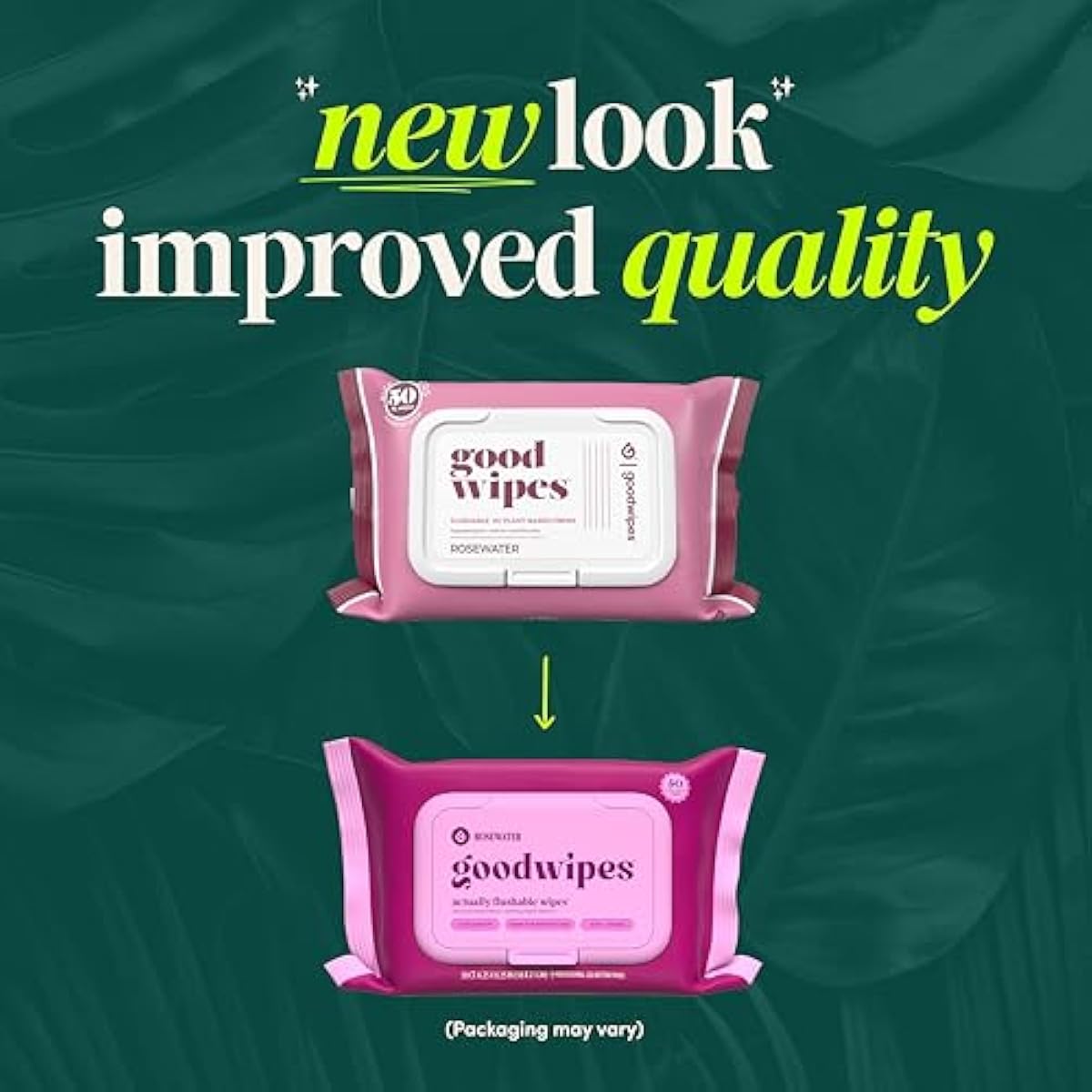 goodwipes Flushable Butt Wipes - Vitamin E & Aloe - Sewer & Septic Safe - Extra Large Adult Wet Wipes For Women & Men - Bathroom Essentials - Rosewater, 318 Count (6 Packs + 1 Travel)