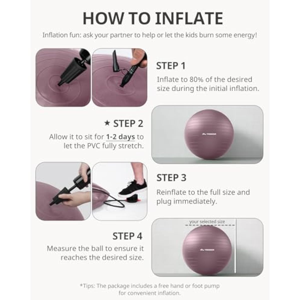 Trideer Exercise Ball Yoga Ball,Office Seating & Balance Ball Chair, Stability Ball for Pilates, Physical Therapy,Core Training & Balance Improvement & Stretching