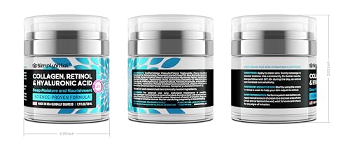 Anti-Aging Face Moisturizer with Retinol, Collagen & Hyaluronic Acid - Made in USA - Moisturizer Face Cream for Women & Men - Firming & Hydrating Neck Cream - Day & Night Skin Care - 1.7 fl oz