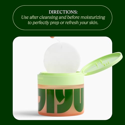 JiYu Toning Polish Pads - Korean Skincare for Dark Spots, Wrinkles & Dull Skin - Hydrating Facial Treatment with Snail Mucin, Niacinamide, Peptides & Centella - 100 Count