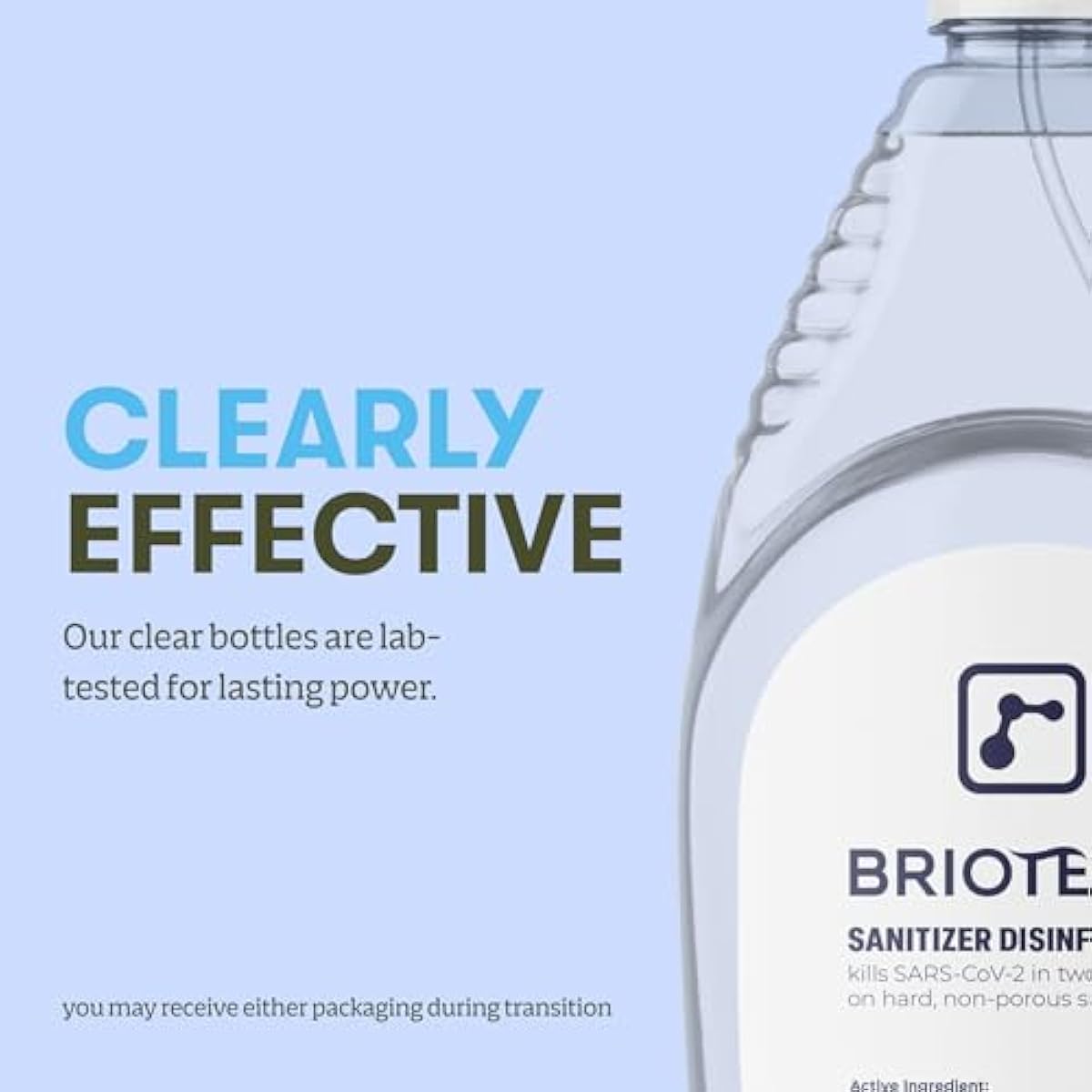 BRIOTECH Sanitizer Disinfectant Hypochlorous, Kill 99.99% of Viruses & Bacteria, Control Mold, Eliminate Odor, Gentle for Nursery & Play Rooms, Food Contact Surface Sanitizer, 1 Gallon Refill