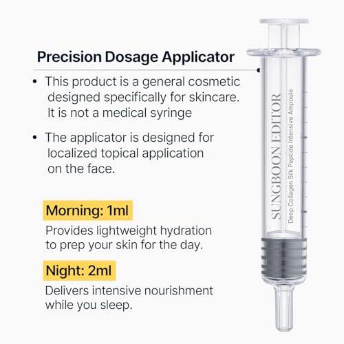 SUNGBOON EDITOR Collagen Silk Peptide Intensive Ampoule | Copper Peptides Serum for Face with Collagen & Multi Peptides | Hydrating Korean Skincare Facial Serum for Smooth-Looking Skin | 1.35 Fl Oz