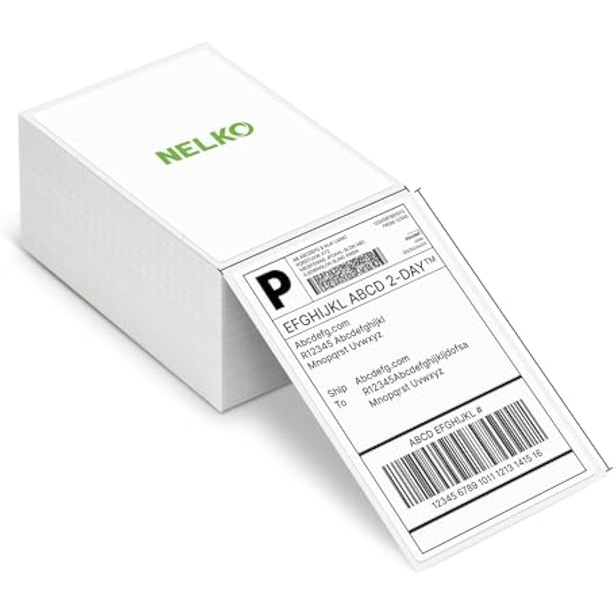 Nelko Genuine 4x6 Direct Thermal Shipping Label (Pack of 500 Fan-Fold Labels), 4x6 Thermal Labels for Nelko PL70E Shipping Label Printer, Perforated and Strong Adhesive, Commercial Grade