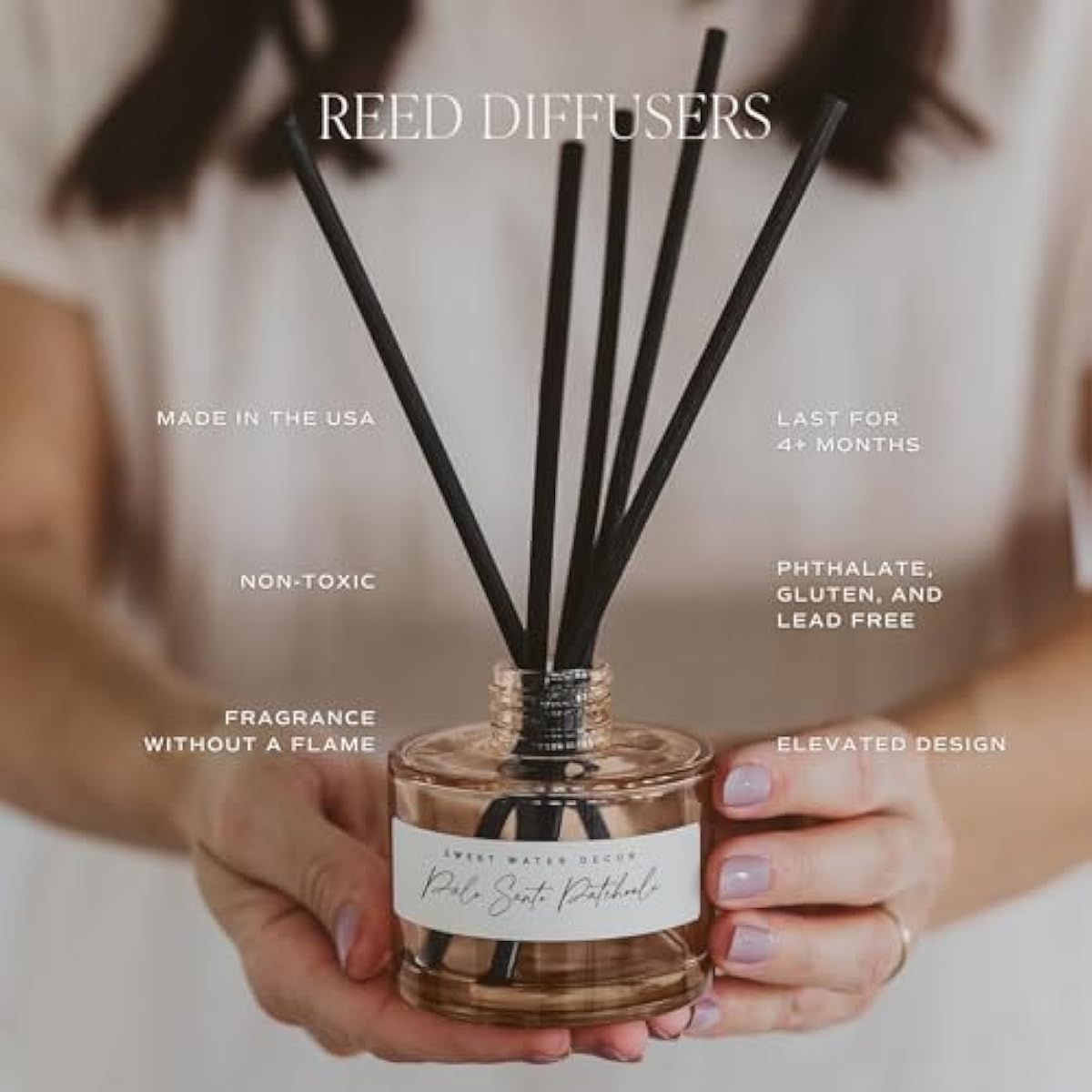 Sweet Water Decor Salt and Sea Reed Diffuser – Room Decor Aesthetic with Long-Lasting Premium Fragrance of Sea Salt, Citrus, Musk, and Amber for 4 Months – Ideal for Home Decor