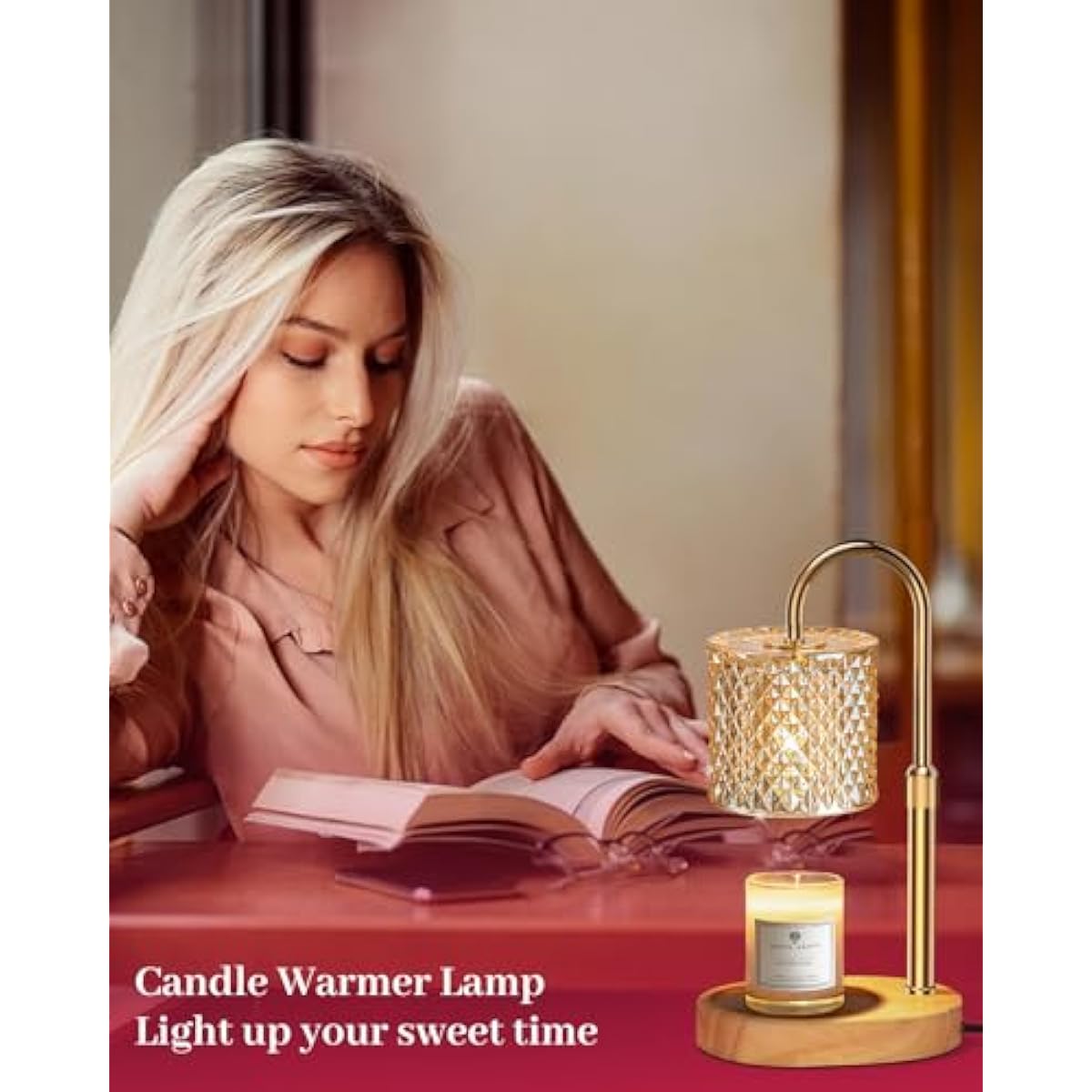 Candle Warmer Lamp with Timer Dimmer Adjustable Height for New Home Decor, Birthday Gifts for Women,Candle Warmer for Women Mom Christmas Mother's Day Gfit