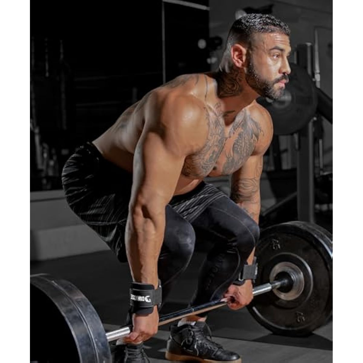 DMoose Fitness Weight Lifting Hooks (Pair) for Deadlifts, Pull Ups, Rows & Shrugs - Anti-Rip Nylon Strap Hand Grips with Thick Wrist Padding - Heavy Duty Wrist Straps for Weightlifting & Gym Workouts