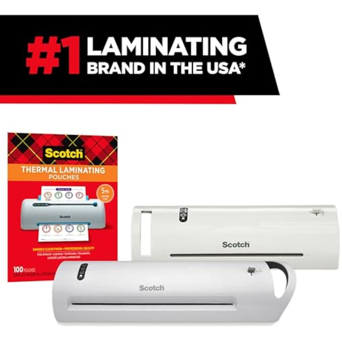 Scotch Thermal Laminating Pouches, 200 Count, Clear, 3 mil., Ideal Office or School Supplies, Fits Letter Sized Paper (8.9 in. × 11.4 in.)
