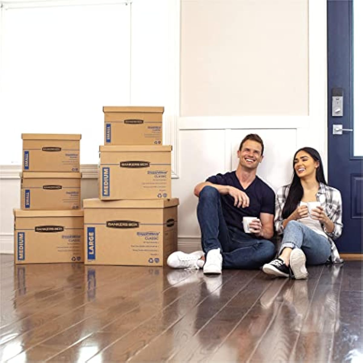 Bankers Box Medium Classic Moving Box 20 Pack, Reinforced Handles, Tape-Free Assembly, Box with Lid, 19-In x 14.5-In x 15.5-In (8817202)