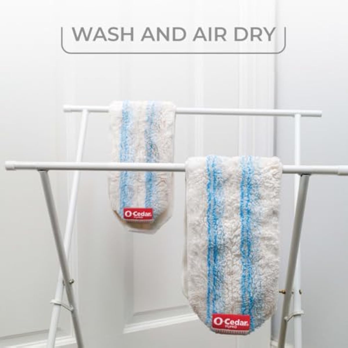 O-Cedar H2prO Flat Mop System | Quick Cleaning Tool | Clean with Water | Machine Washable Reusable Microfiber Mop Pad | Safe on Wood Floors, Vinyl, Tile, Baseboards, Walls