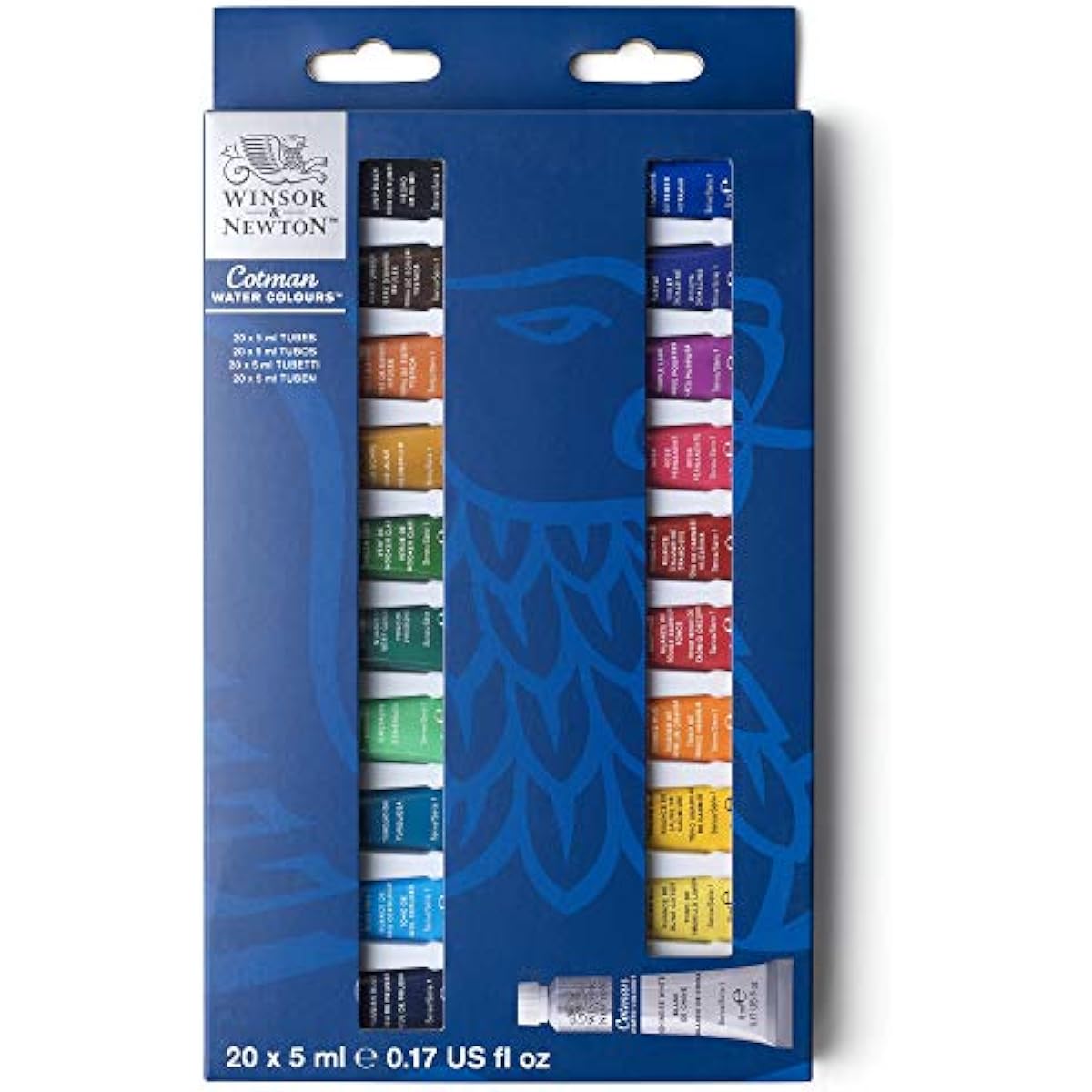 Winsor & Newton Cotman Watercolor Paint Set, 20 Colors, 5ml (0.17-oz) Tubes