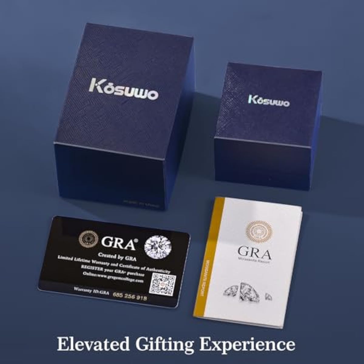 Kosuwo Moissanite Stud Earrings 2.0CT D Color,GRA 925 Sterling Silver Earrings for Men 18K White Gold Plating Earrings for Women,wedding earrings