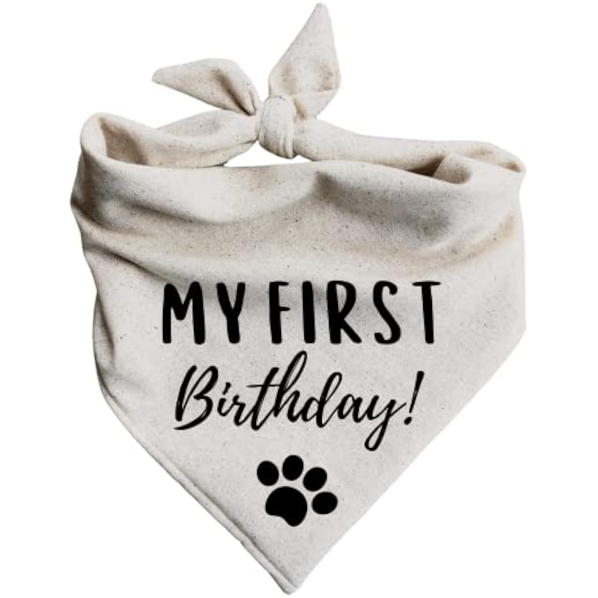 My First Birthday Dog Bandana barkday Black (Medium)