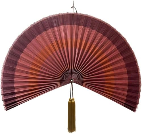 ChumDecor Fan Wall Decor,Large Bamboo Fan Wall Art For Boho Hanging Headboard,Decorative Folding Fan For Over Bed Decorations, (Pink, 40inch)