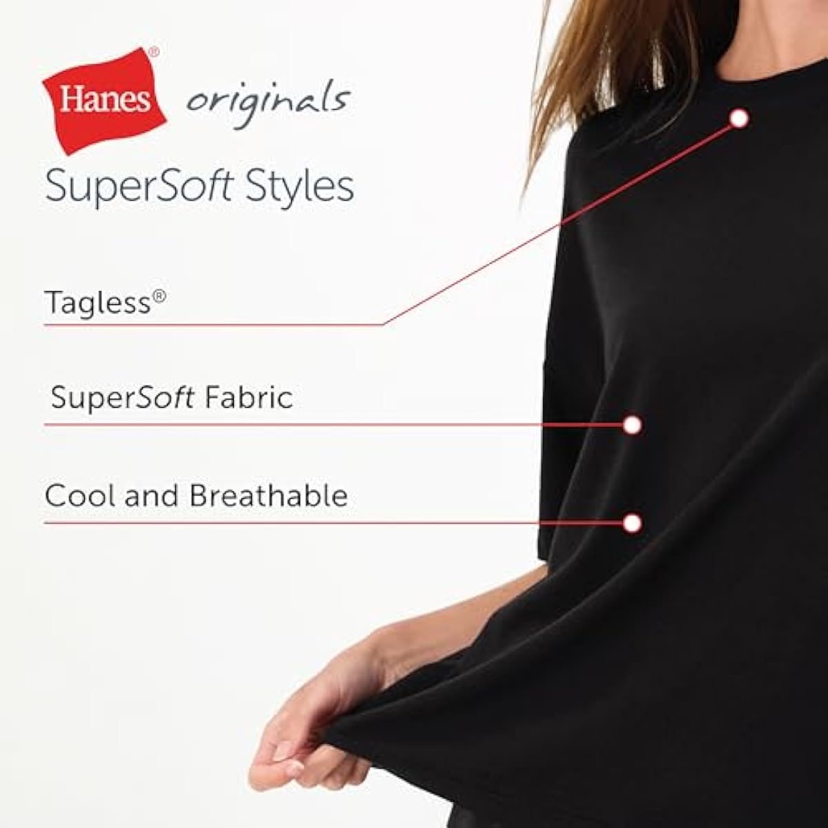 Hanes Women's Pajamas Set, Comfywear Pajamas for Women Set, Originals SupertSoft Loungewear, T-Shirt & Sleep Shorts