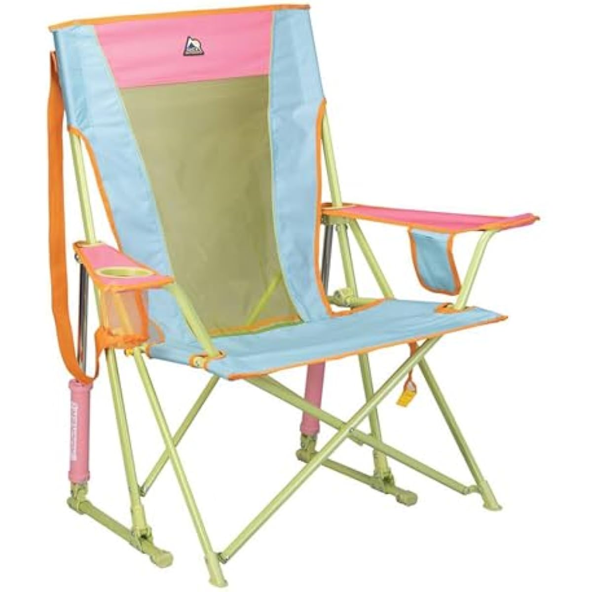 GCI Outdoor Comfort Pro Rocker Camping Chair | Portable Folding Rocking Chair with Durable Armrests & Drink Holder — Sweet Tea