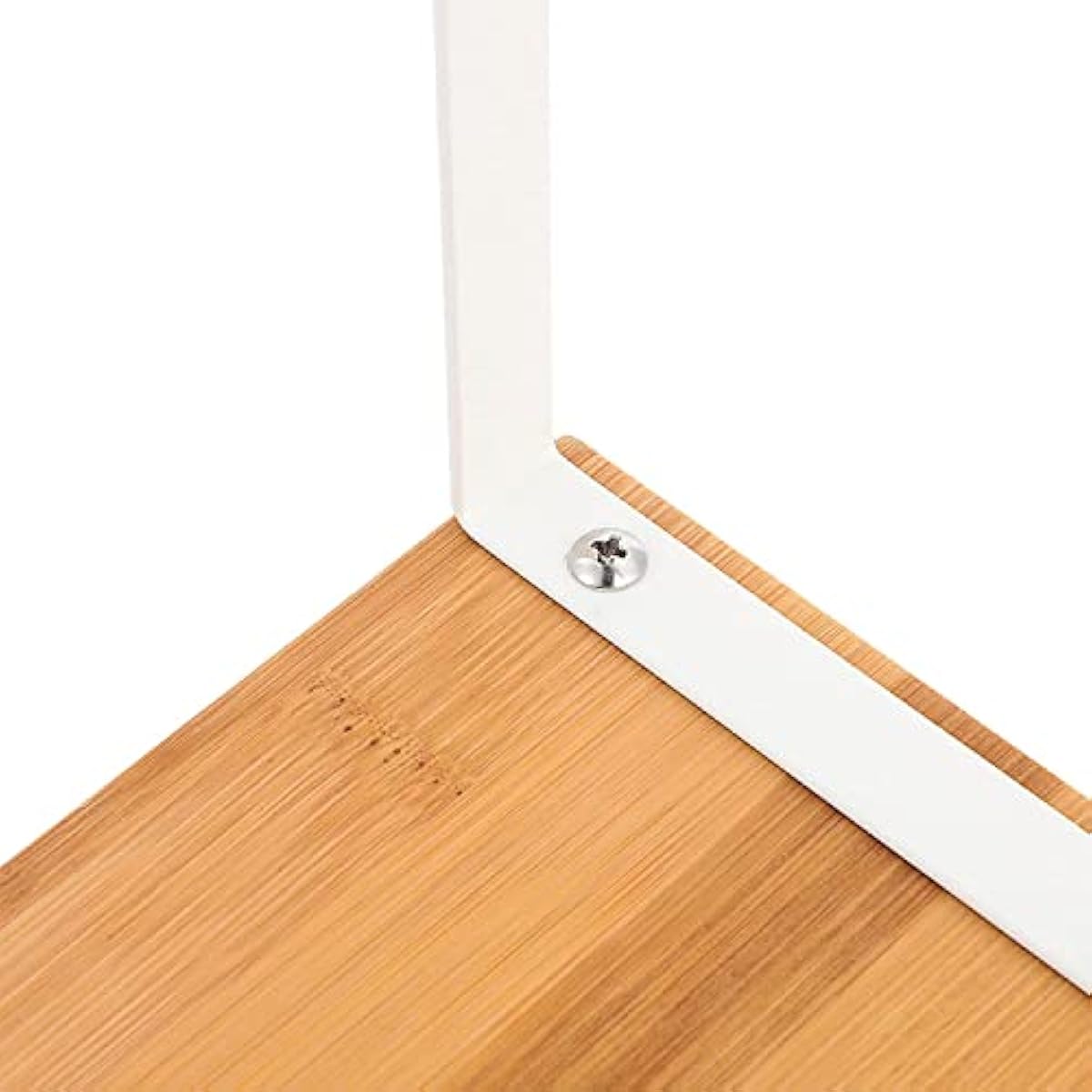 NEX Bamboo Kitchen Cabinet and Counter Shelf Organizer, Stackable & Expandable, Set of 4, White and Natural