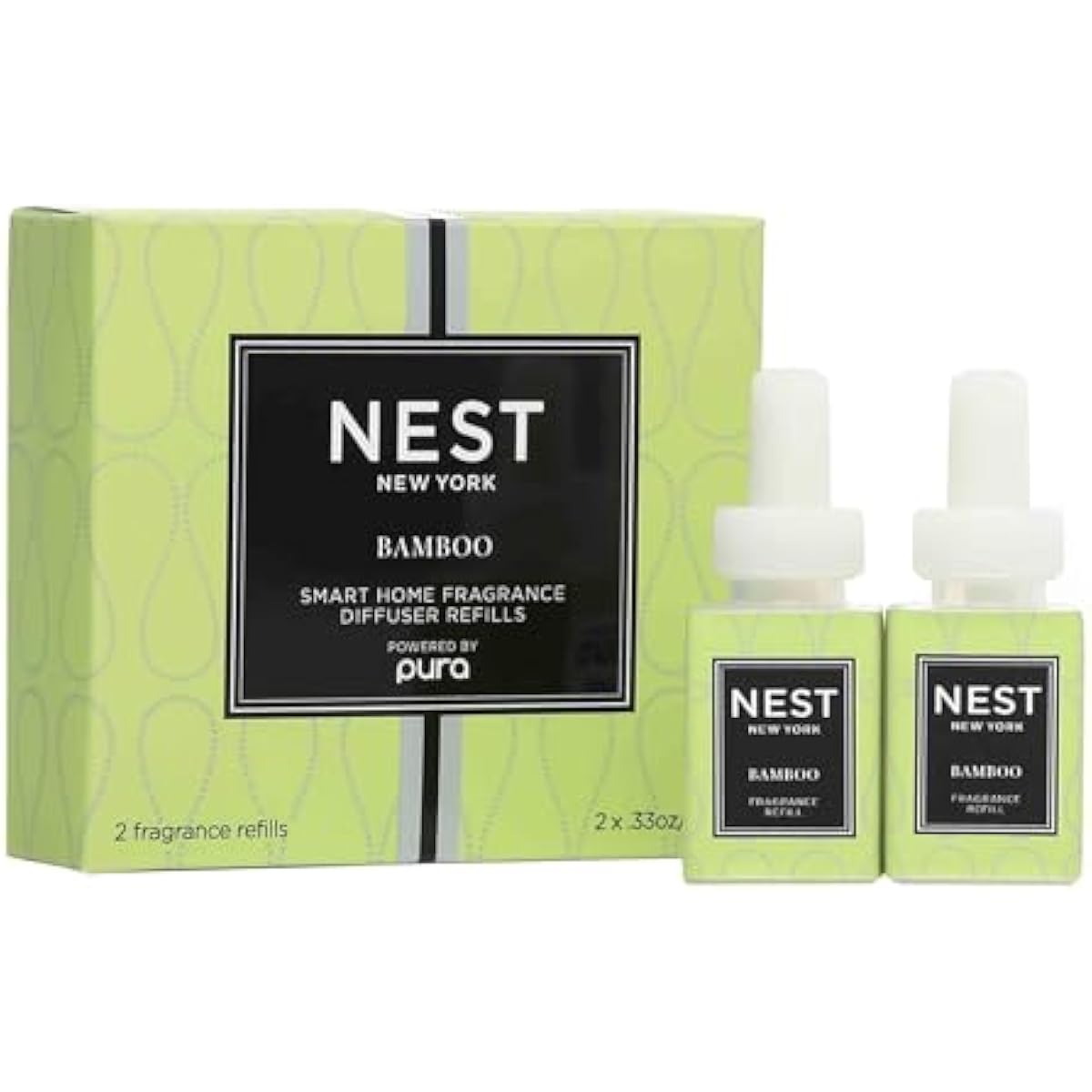 NEST New York Smart Home Fragrance Diffuser Refill Smart Vials, Bamboo - Set of 2 - Designed for NEST x Pura 3 and NEST x Pura 4 Diffusers - Cruelty Free, Vegan
