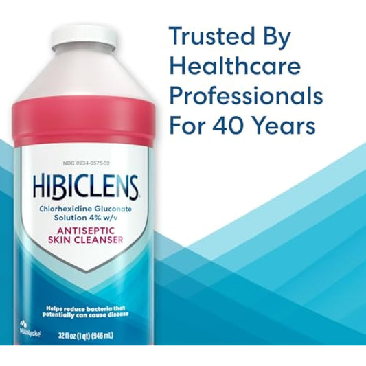 Hibiclens – Antimicrobial and Antiseptic Soap and Skin Cleanser – 32 oz – for Home and Hospital – 4% CHG, Packaging May Vary