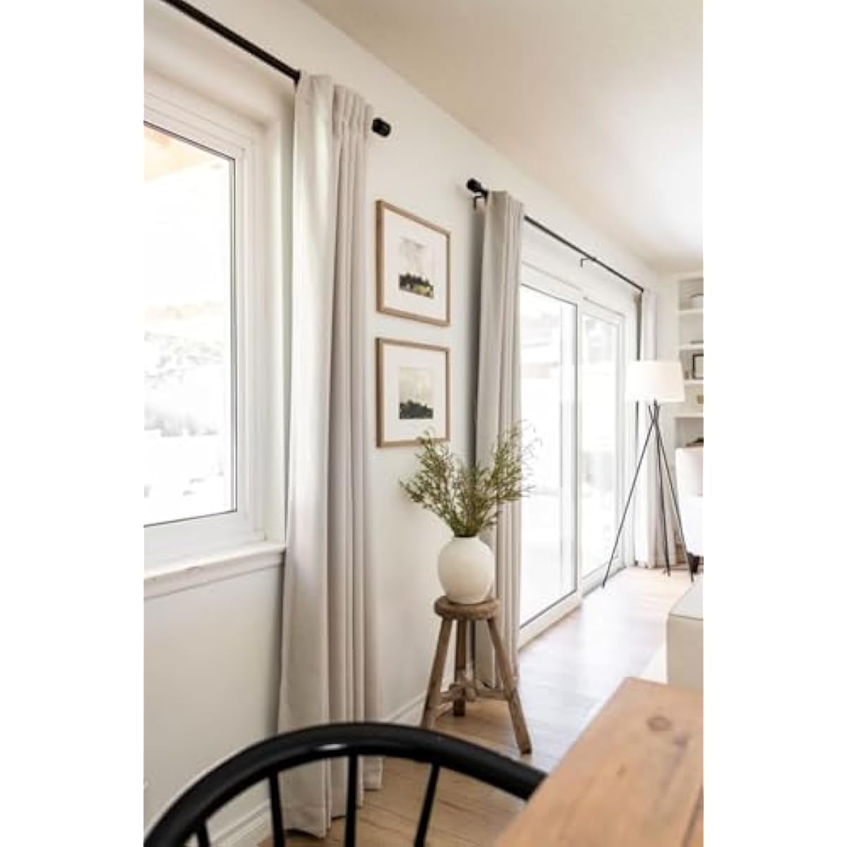 100% Blackout Shield Linen Blackout Curtains for Bedroom 84 Inches Long, Back Tab/Rod Pocket Living Room Drapes, Thermal Insulated Blackout Curtains 2 Panels Set, 50" W x 84" L, Cream