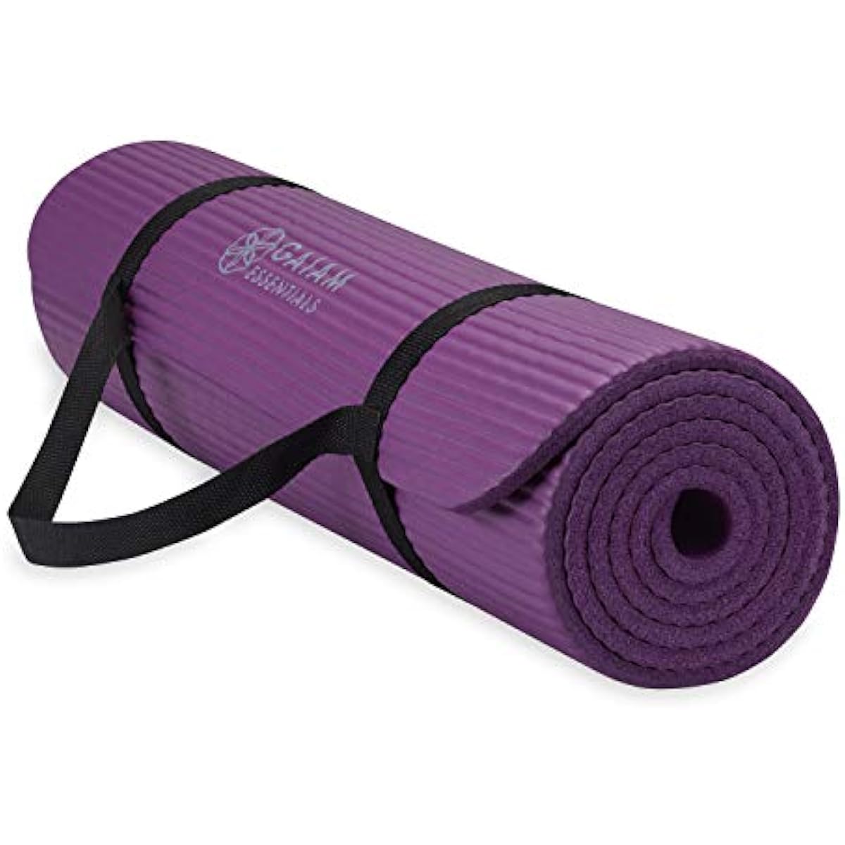 Gaiam Yoga Mat, Pilates & Exercise Mat, Thick 2/5" (10mm) Workout Mat with Easy-Cinch Carrying Strap for Home & Gym Workouts