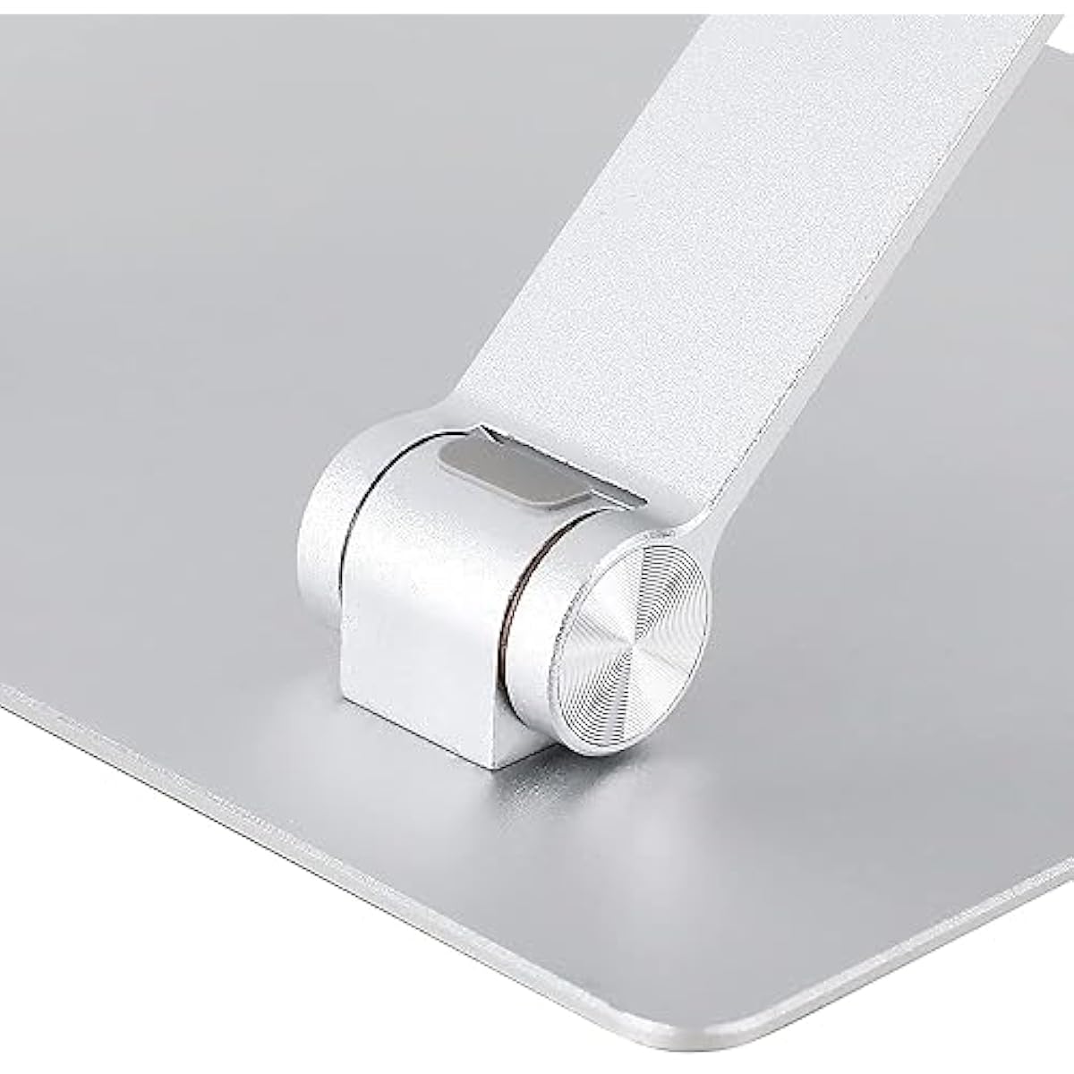 Amazon Basics Sturdy and Portable Ergonomic Laptop Stand for Desk, Height Adjustable Riser with Ventilated Cooling, Foldable, Fits all Laptops up to 17.3 Inch, Silver, 10 x 8.7 x 6 in