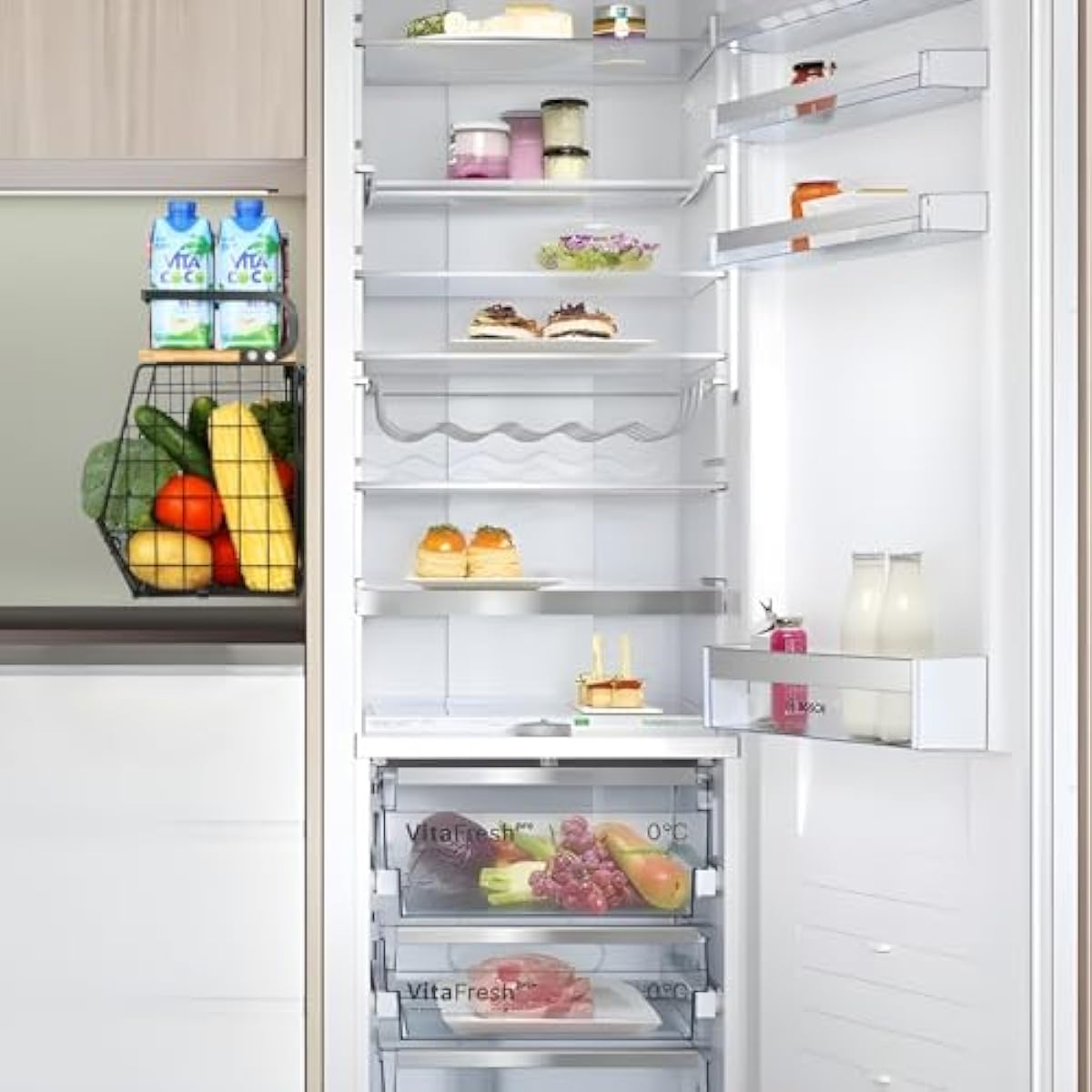 Ofiray-home Magnetic Shelf for Fridge with Wood Lid, Fruit Potato and Onion Storage Bins, Pantry Organizers & Storage, Large Container Magnetic Spice Rack for Refrigerator, Kitchen Counter, Cabinet