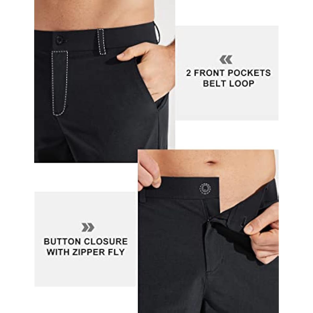 Libin Mens Golf Pants Stretch Work Dress Pants 30"/32"/34" Quick Dry Lightweight Casual Comfy Trousers with Pockets