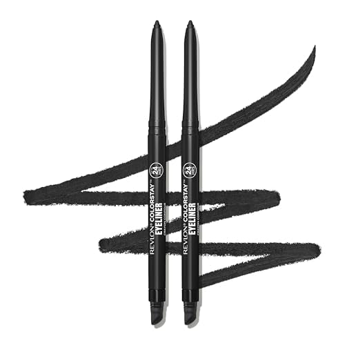 Revlon ColorStay Pencil Waterproof Eyeliner, Smudge-Proof, Eye Makeup with Built-In Sharpener, 201 Black, 2 pack