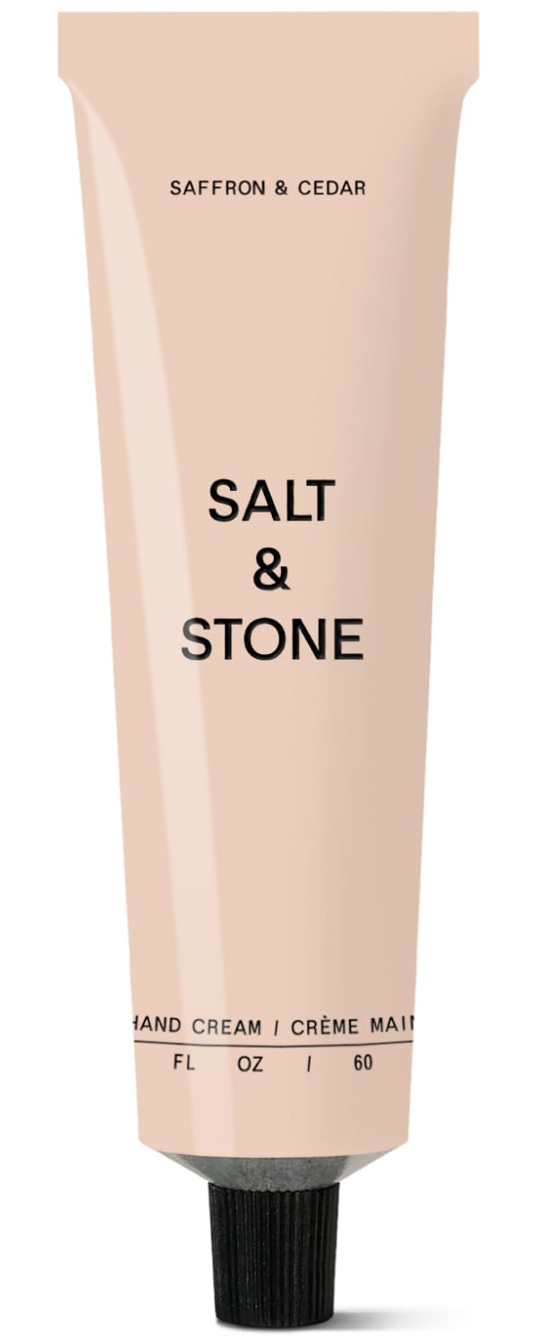 Salt & Stone Hand Cream for Women & Men | Hydrates, Nourishes & Softens Skin | Restores Dry Cracked Hands | Fast-Absorbing | Cruelty-Free & Vegan | Bergamot & Hinoki 2 fl oz