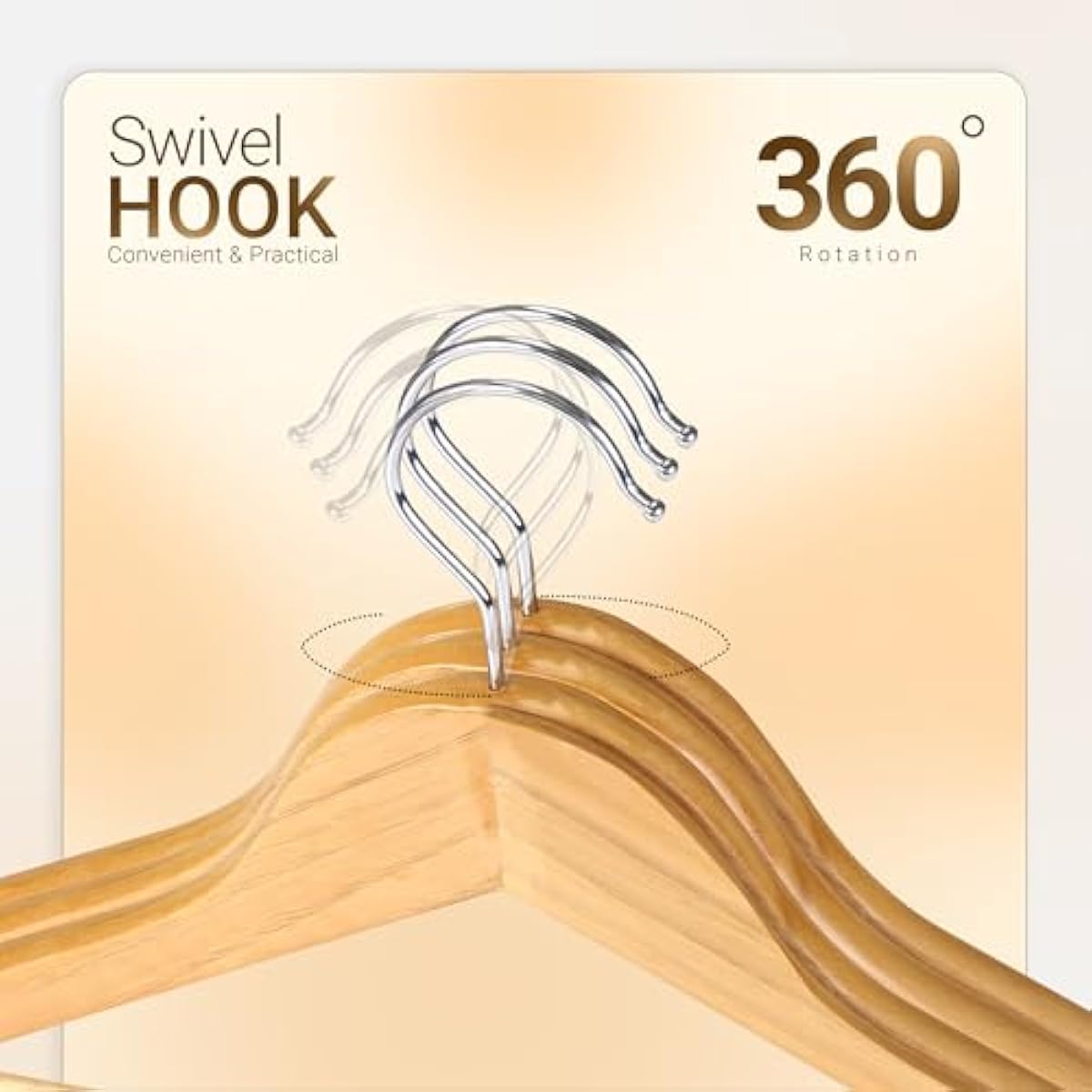 Utopia Home Premium Wooden Hangers 20 Pack - Heavy Duty & Durable Coat Hanger - Wood Hanger with 360-Degree Rotatable Hook - Clothes Hangers with Non-Slip Shoulder Notches For Shirts & Coats (Natural)
