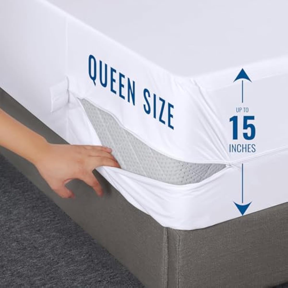 Utopia Bedding Mattress Protector Zippered Queen Size, 100% Waterproof Bed Bug and Dust Mite Proof Mattress Encasement, Absorbent 6 Sided Mattress Cover