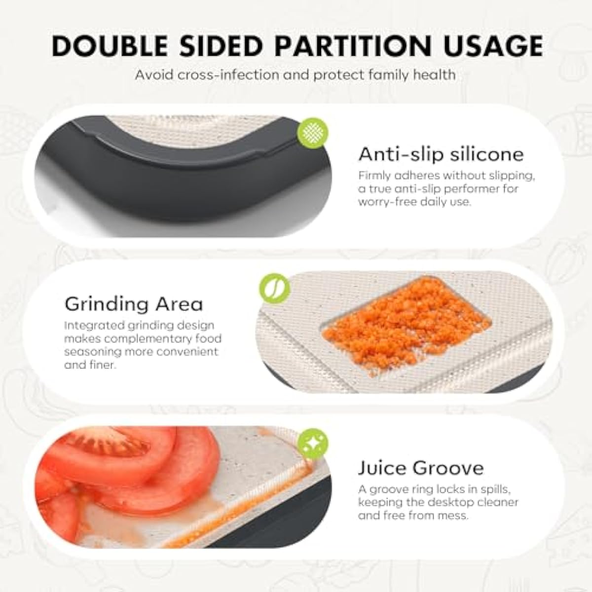 Sumzzz Titanium Cutting Board for Kitchen, Cutting Board Double Sided Food Grade, Pure Titanium/PP, Easy to Clean Large Size 15”×10.3”