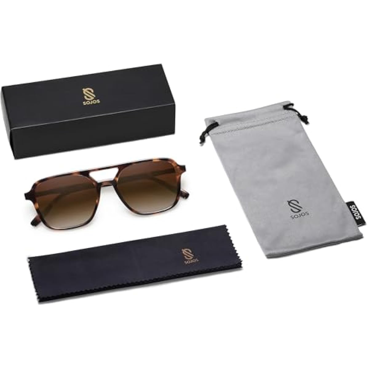 SOJOS Retro Aviator Sunglasses for Women Men,Trendy Rectangle Womens Mens Shades Sun Glasses SJ2202