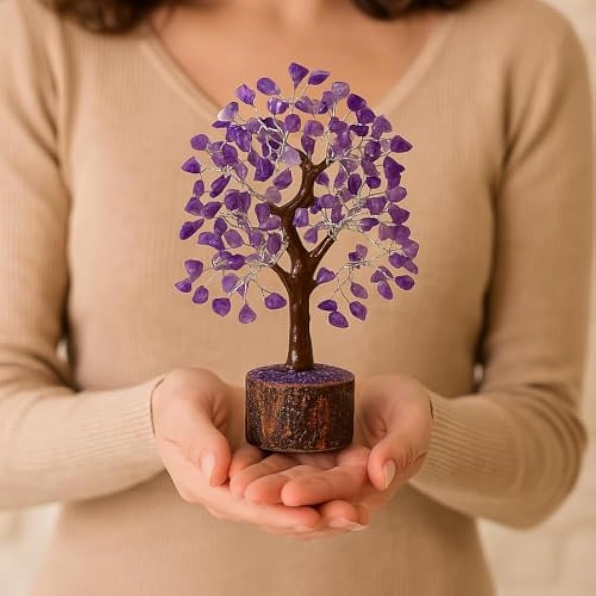 Amethyst Crystal Tree of Life - Handmade Healing Bonsai Purple Tree for Home and Office Decor, Positive Energy and Good Luck, Ideal for Christmas Decor and Birthday Gifts for Women, Men