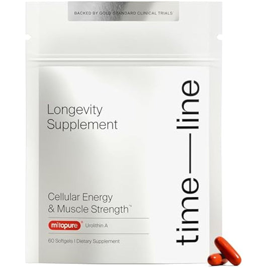 Timeline Mitopure Urolithin A Supplement Softgels - Clinically Proven Support for Healthy Aging and Cellular Renewal - Mitoceutical for Muscle Support and Longevity