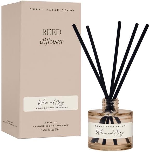 Sweet Water Decor Salt and Sea Reed Diffuser – Room Decor Aesthetic with Long-Lasting Premium Fragrance of Sea Salt, Citrus, Musk, and Amber for 4 Months – Ideal for Home Decor