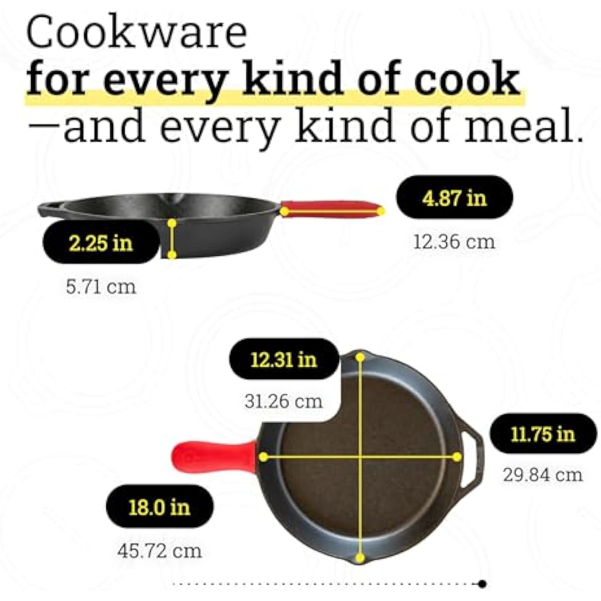 Lodge Seasoned Cast Iron Skillet - Quality Frying Pan for the Stove, Oven, Grill & Campfire - Includes Silicone Hot Handle Holder - Non-Toxic, Nonstick & Long-Lasting - 12 Inches