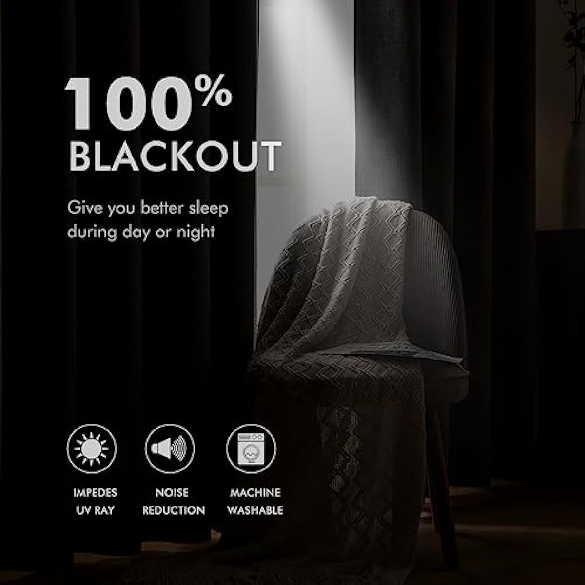 MIULEE 100% Blackout Linen Textured Curtains for Bedroom Solid Thermal Insulated Natural Beige Grommet Room Darkening Curtains & Drapes Luxury Decor for Living Room Nursery 52 x 84 Inch (2 Panels)