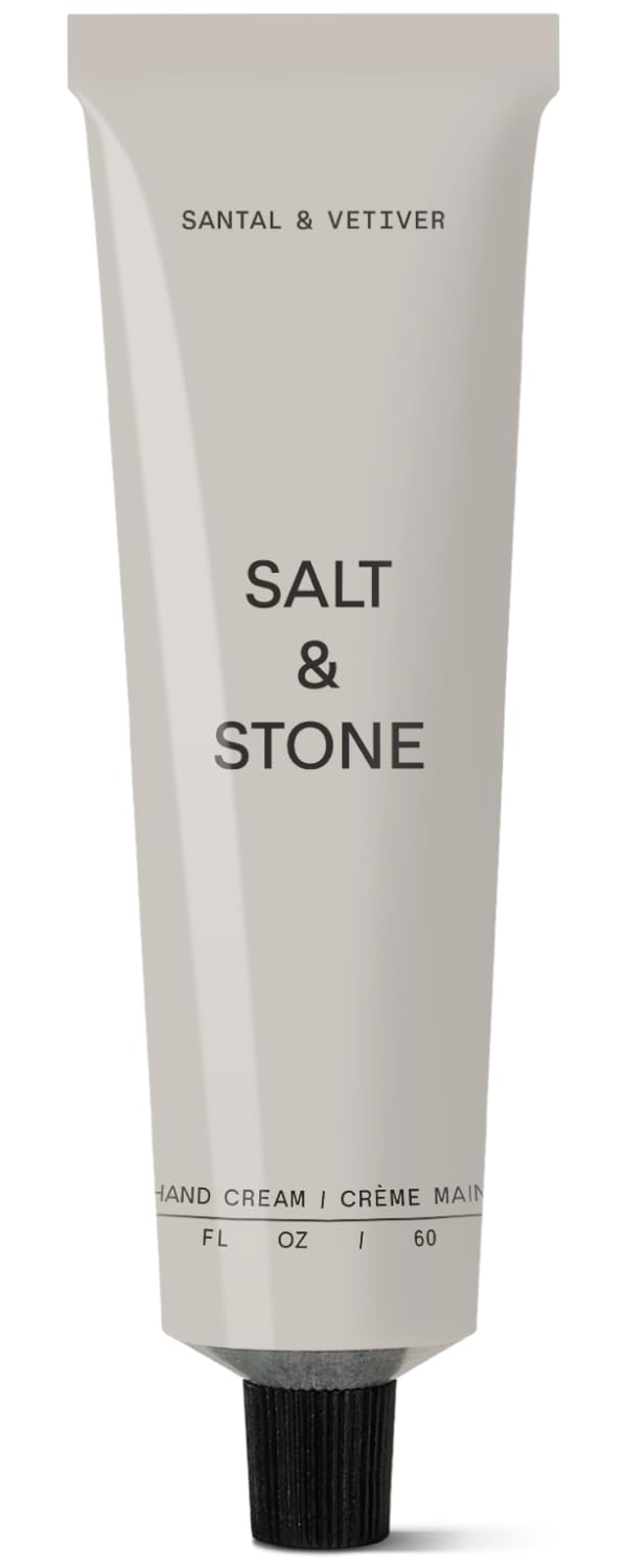 Salt & Stone Hand Cream for Women & Men | Hydrates, Nourishes & Softens Skin | Restores Dry Cracked Hands | Fast-Absorbing | Cruelty-Free & Vegan | Bergamot & Hinoki 2 fl oz