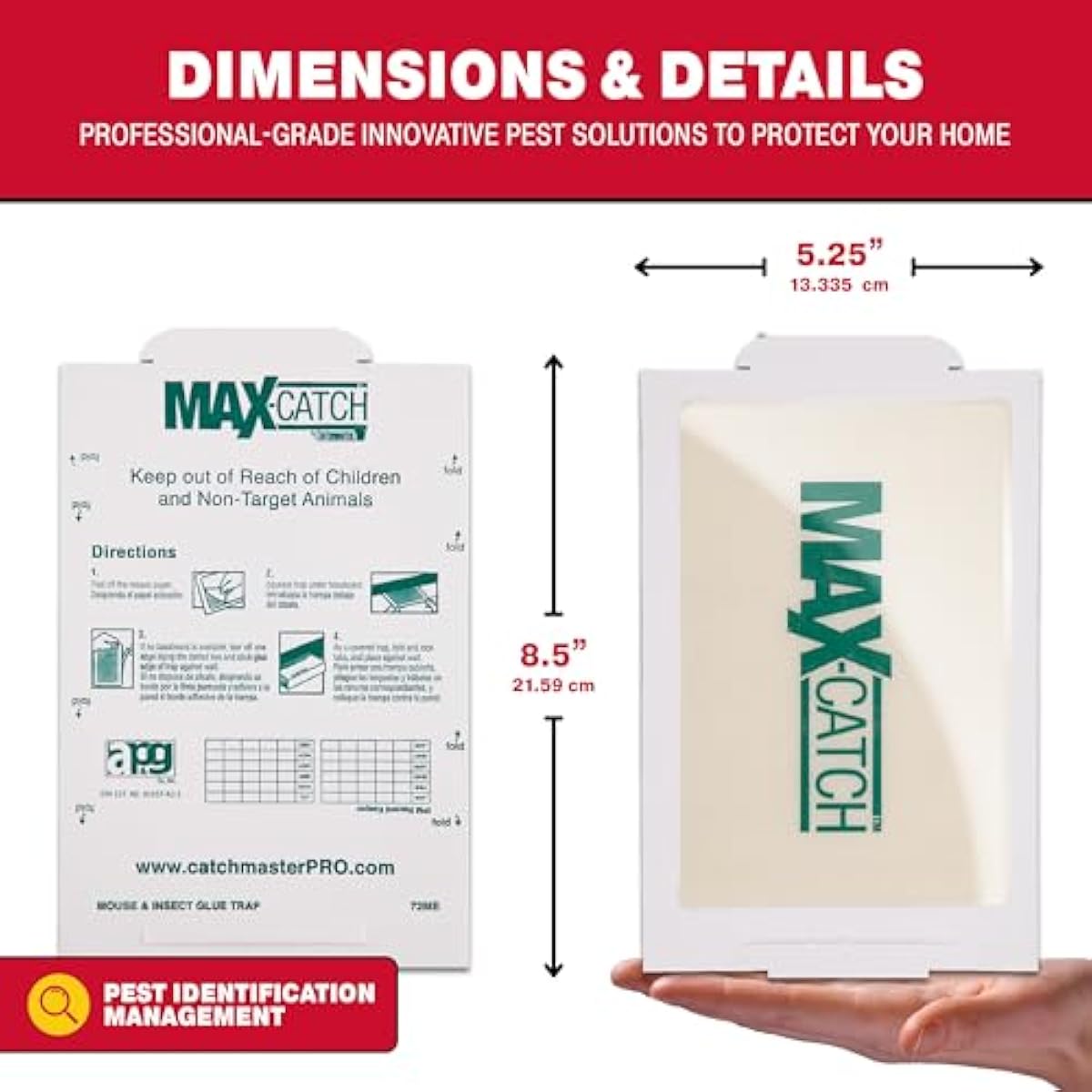 Catchmaster Max-Catch Mouse & Insect Glue Trap 36pk, Mouse Traps Indoor for Home, Sticky Pest Control Adhesive Tray for Catching Bugs, Bulk Classic Glue Boards