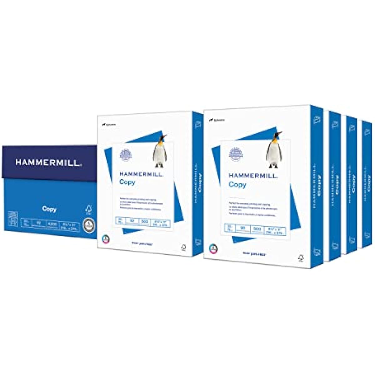 Hammermill Printer Paper, 20 lb Copy, 8.5 x 11-8 Ream (4,000 Sheets) - 92 Bright, Made in the USA