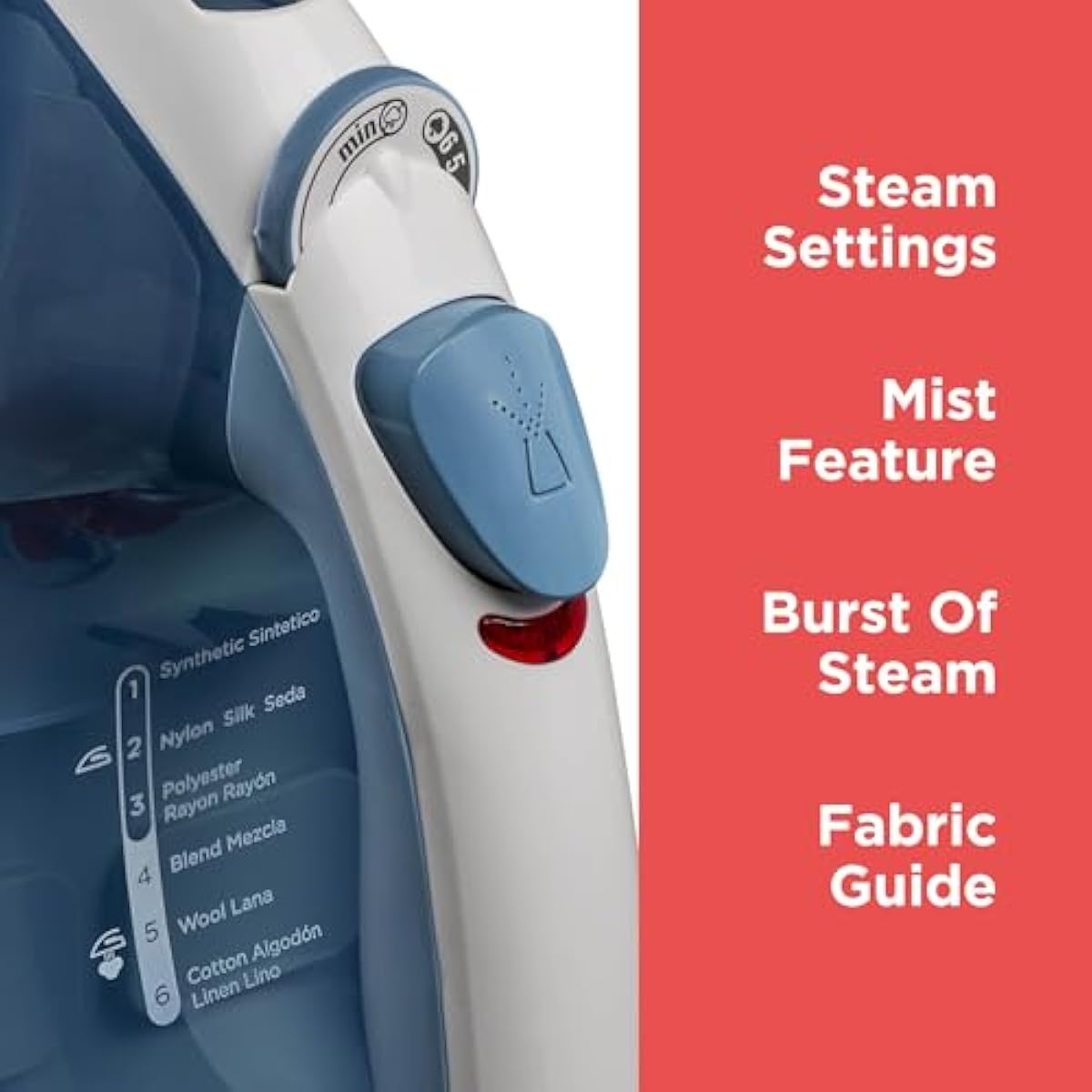 BLACK+DECKER Easy Steam Compact Iron for Clothes, Automatic Shutoff, Nonstick Plate, Light Weight, 1200 Watts