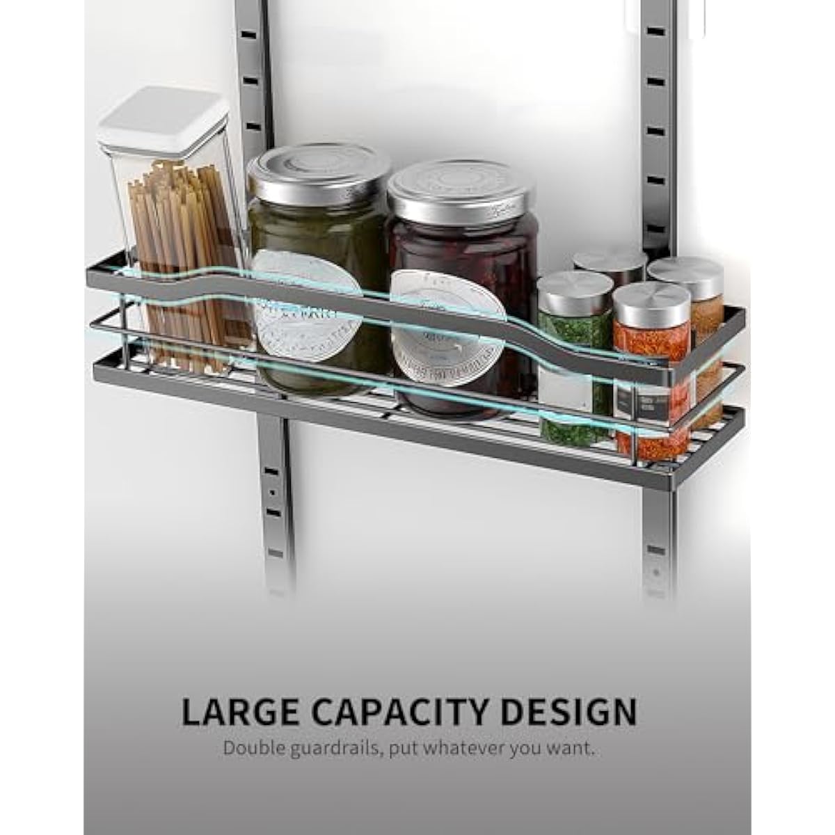 Moforoco 9-Tier Over The Door Pantry Organizer, Pantry Organization and Storage, Black Hanging Basket Wall Spice Rack Seasoning Shelves, Home & Kitchen Bedroom Bathroom House Essentials